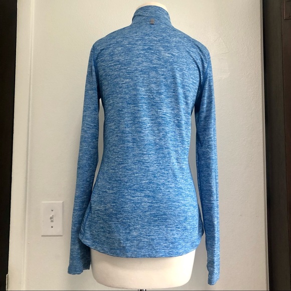Nike Womens Size Small Heathered Blue Dri Fit Half Zip Pullover Sweatshirt Sport - Picture 2 of 8